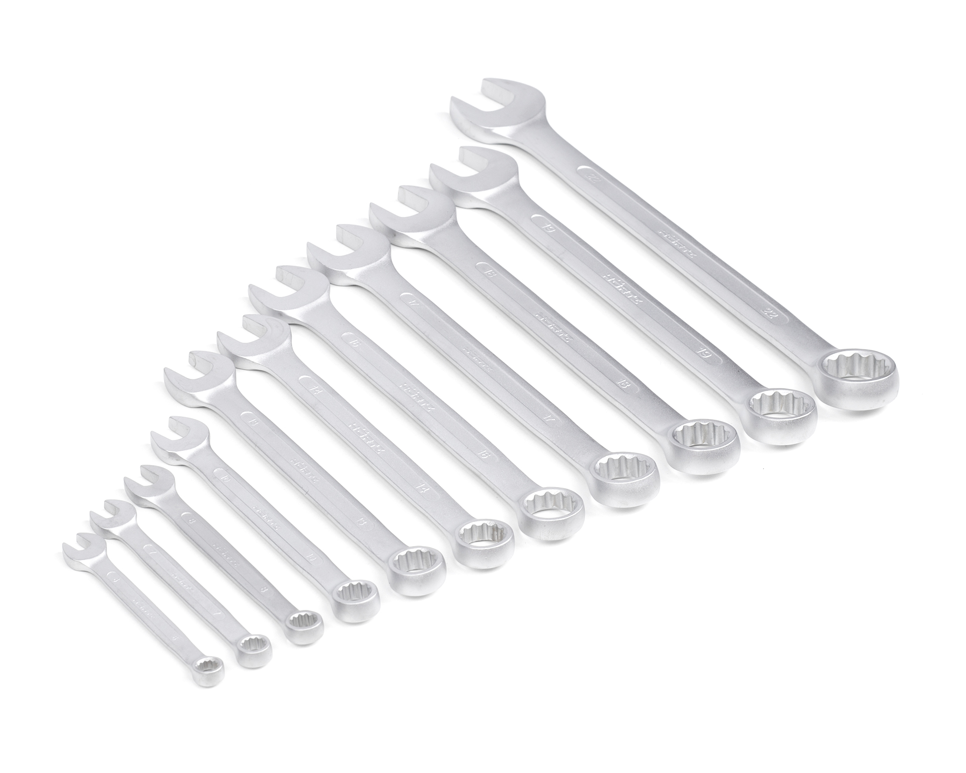 Набор ключей гаечных комбинированных 11 шт. (6-22) хром. HORTZ