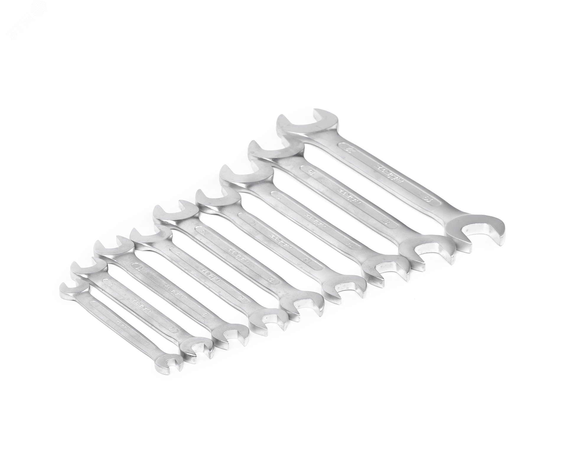 Набор ключей гаечных (рожковых) двусторонних 9 шт. (5,5-22) хром. HORTZ