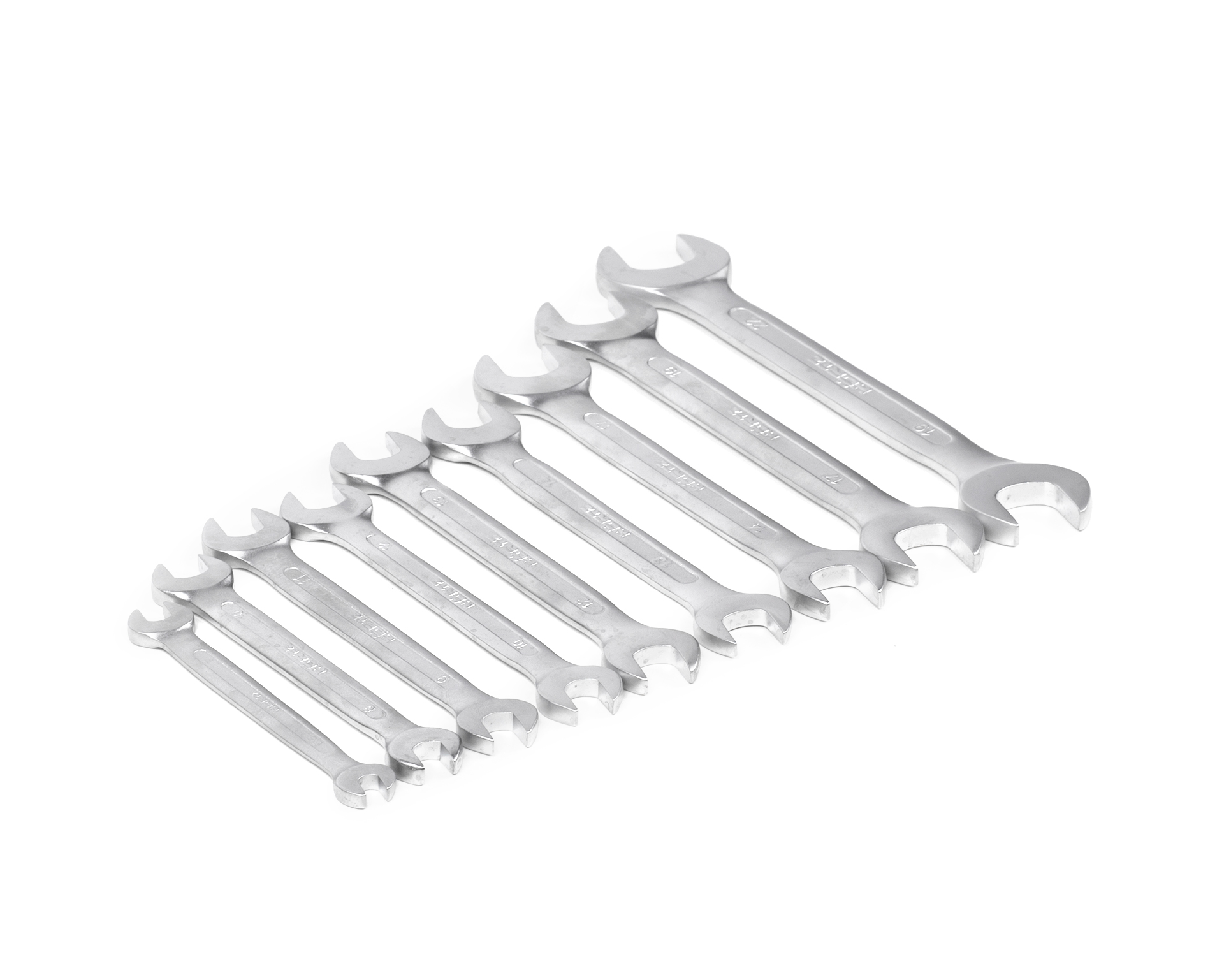Набор ключей гаечных (рожковых) двусторонних 9 шт. (5,5-22) хром. HORTZ