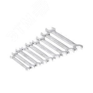 Набор ключей гаечных (рожковых) двусторонних 9 шт. (5,5-22) хром. HORTZ