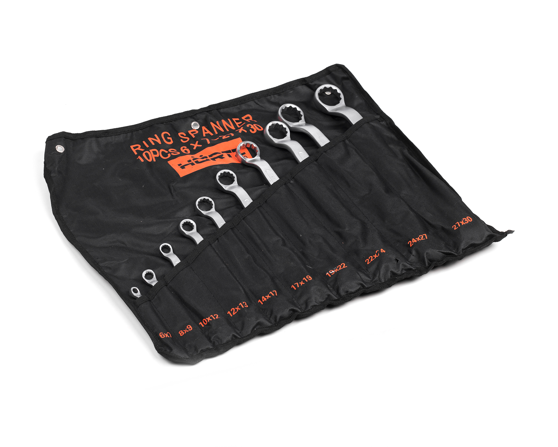 Набор ключей накидных двусторонних 10 шт. (6-30) сатин финиш HORTZ