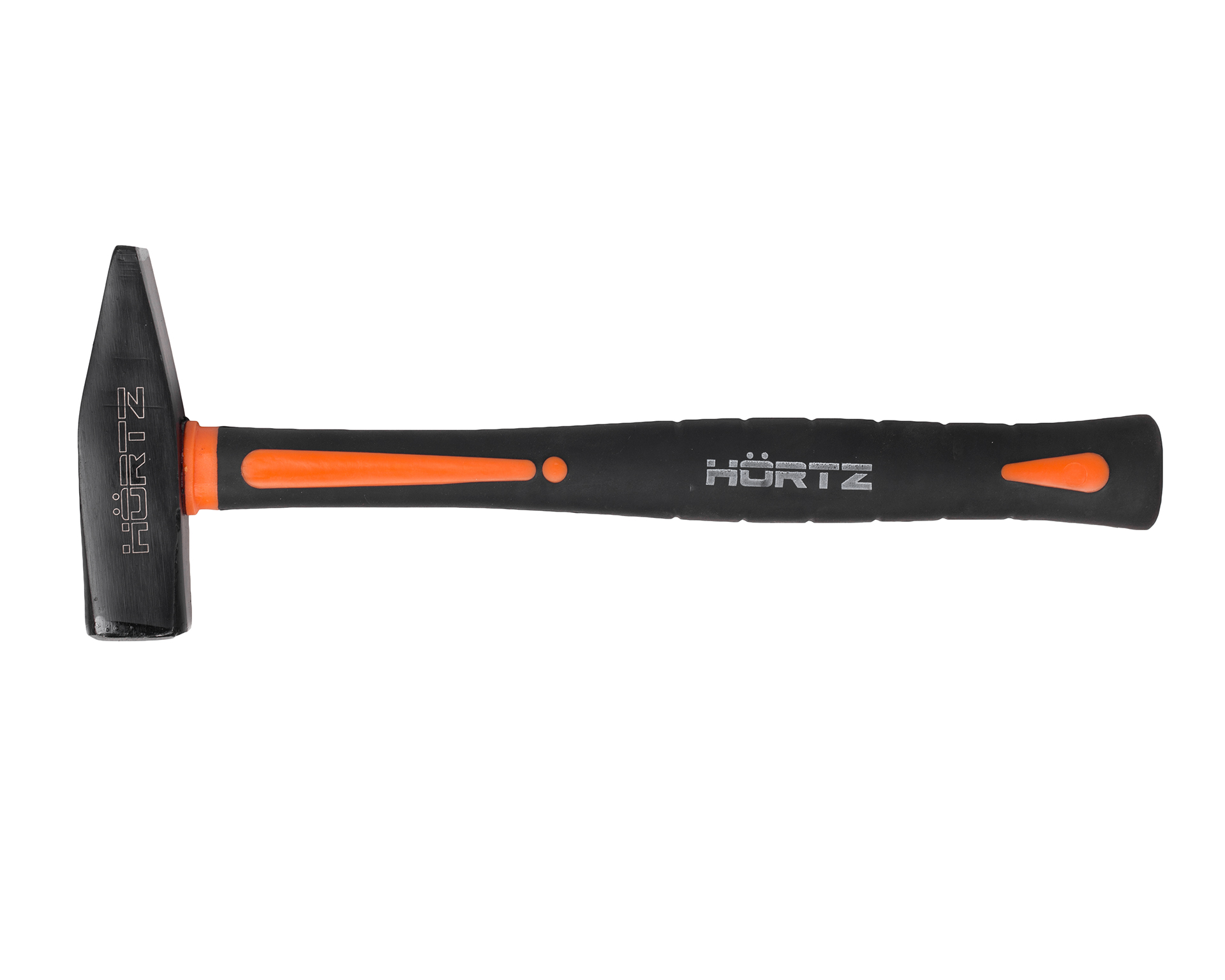 Молоток слесарный 1.0 (кг) квадратный боек с фиберглассовой обрезиненной рукояткой HORTZ