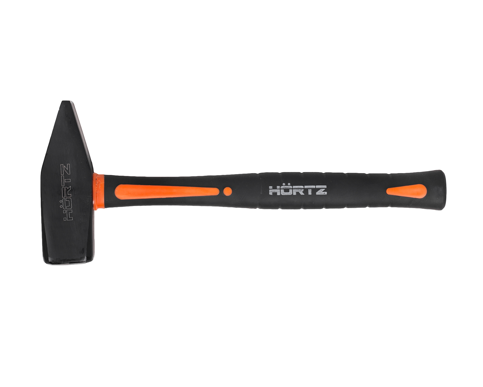 Молоток слесарный 2.0 (кг) квадратный боек с фиберглассовой обрезиненной рукояткой HORTZ