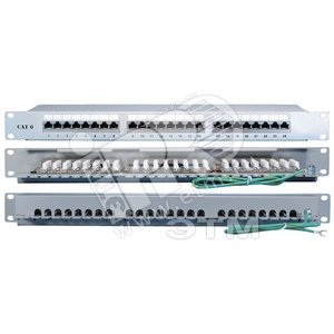 Патч-панель 19 1U 24 порта RJ-45 полн. экран. категория 6A 110 IDC