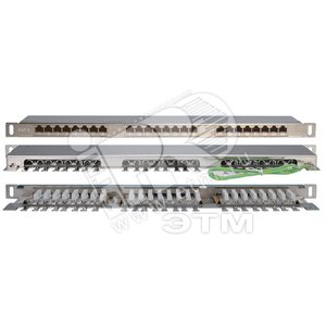 Патч-панель высокой плотности 19 0.5U 24 порта RJ-45 категория 6 Dual IDC экранированная