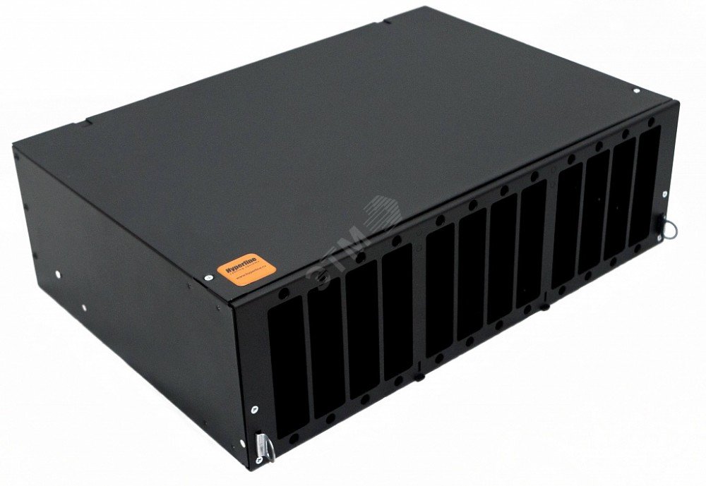 Бокс оптический универсальный 19 выдвижной с полкой от 8 до 96 портов (SC duplex LC ST FC) со сплайс пластиной без пигтейлов и проходных адаптеров 3U 