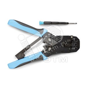 Инструмент обжимной для RJ-45/ RJ-12/ RJ-11 8P8C 6P6C 4P4C профессиональный с храповым механизмом