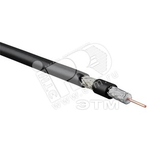 Кабель коаксиальный RG-6. 75 Ом (ТВ. SAT. CATV). жила - 1.00 мм (медь. solid). экран - фольга+оплетка(луженная медь. 48%)+фольга. общий диаметр 6.9мм.