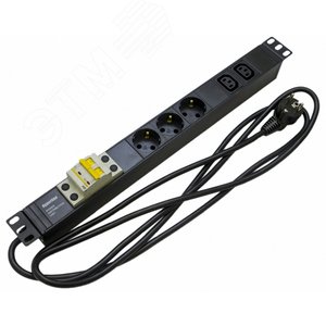 Блок розеток для 19д шкафовгоризонтальный с выключателем