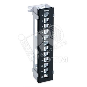 Модульная настенная патч-панель на 12 портов для модулей Keystone Jack с подставкой