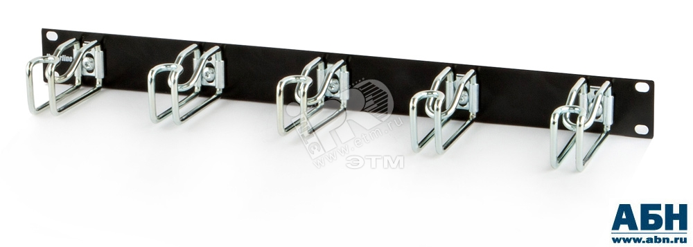 Кабельный организатор с металлическими кольцами 85*43 мм 19 1U черный