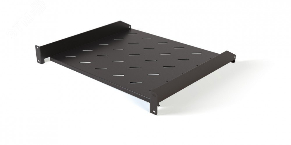Полка угловая с перфорацией 19 дюймов. 1U. 440х250мм черная