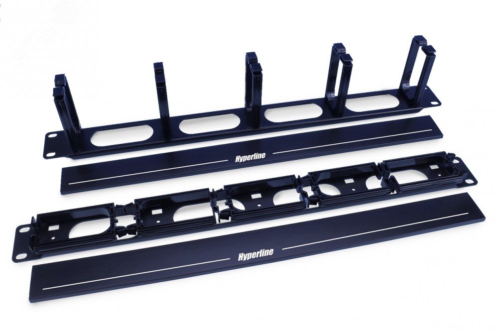 Кабельный организатор см-1U-5R-PL-COV с пластиковыми кольцами с крышкой 19д 1U