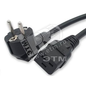 Кабель питания (Schuko+C19) (3x1.5). 16A. угловая вилка. 1.8 м