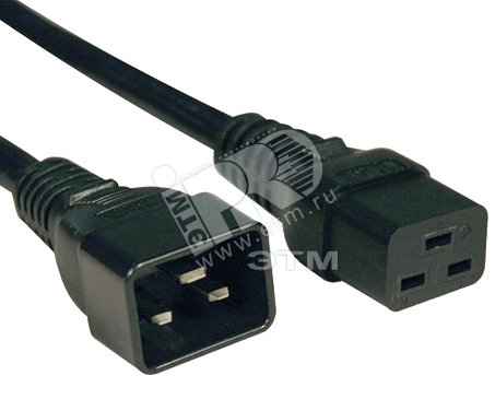Кабель питания IEC 320 C19 - IEC 320 C20 3x1.5 16A прямая вилка 1 м