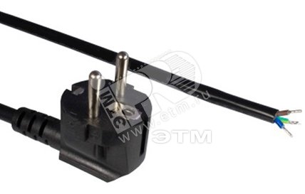 Кабель с вилкой Schuko 3.0 м (3x1.0 кв.мм) черный