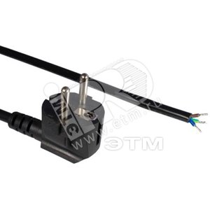 Кабель с вилкой Schuko 3.0 м (3x1.0 кв.мм) черный