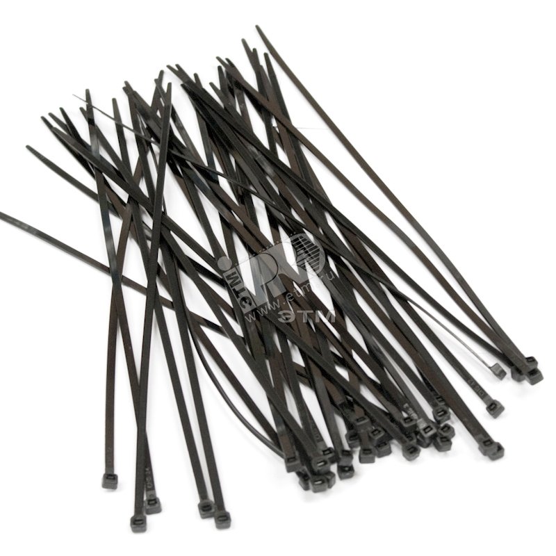 Стяжка нейлоновая неоткрывающаяся безгалогенная 300x3.6мм полиамид 6.6 черная (100шт)