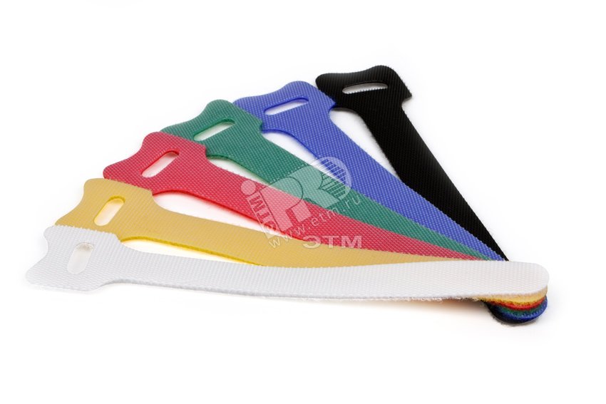 Хомут для кабеля. липучка с мягкой застежкой. 210x15 мм. черный (10 шт.)