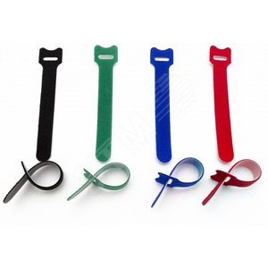 Хомут для кабеля. липучка с мягкой застежкой. 125x15 мм. черный (10 шт.)