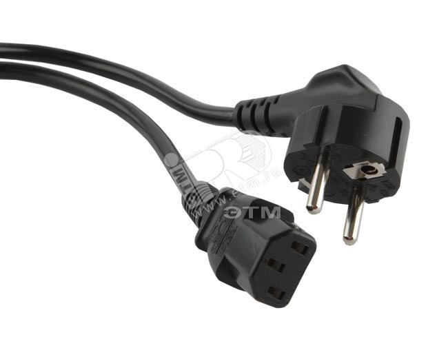 Кабель питания компьютера Shucko + C13 3x0.75 10A угловая вилка 0.5 м