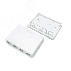 Корпус настенной розетки для установки 4-х вставок типа Keystone Jack