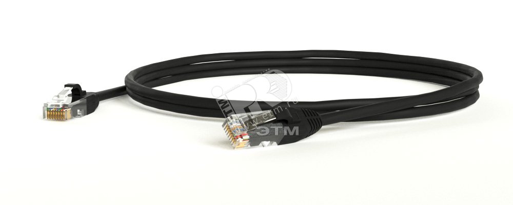 Патч-корд U/UTP категория 5e LSZH черный (0.5м)