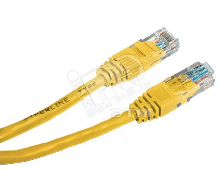 Патч-корд U/UTP категория 5e LSZH 0.5м желтый