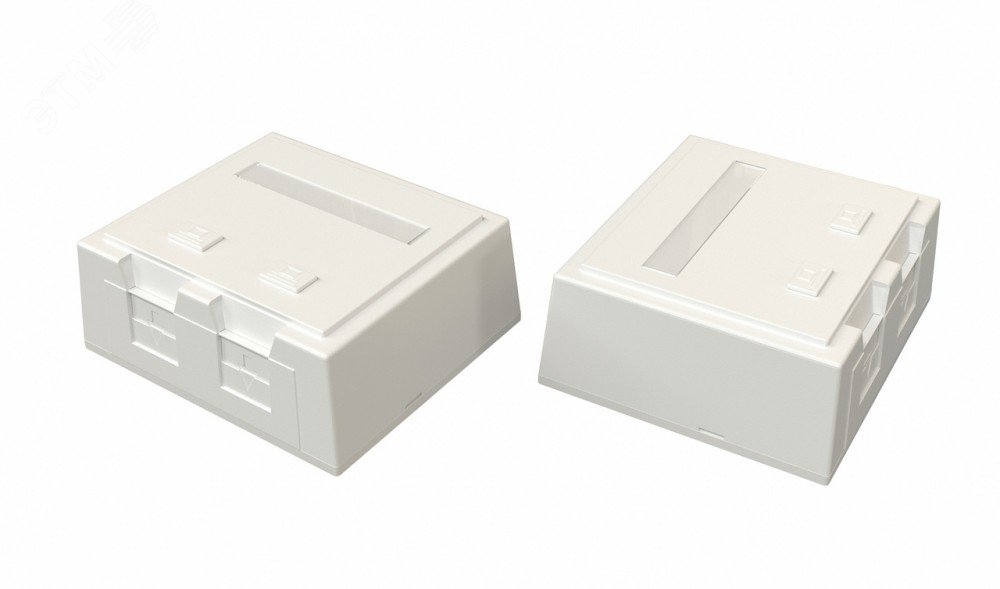 Корпус настенной розетки для установки 2-х вставок типа Keystone Jack