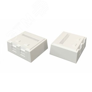 Корпус настенной розетки для установки 2-х вставок типа Keystone Jack