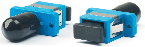 Оптический проходной адаптер FC-SC SM/MM simplex корпус металл красные колпачки