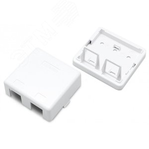 Корпус настенной розетки для установки 2-х вставок типа Keystone Jack