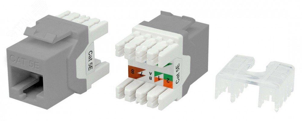 Вставка Keystone Jack RJ-45(8P8C) категория 5e серая