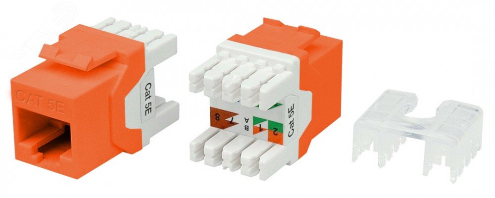 Вставка Keystone Jack RJ-45(8P8C) категория 5e оранжевая