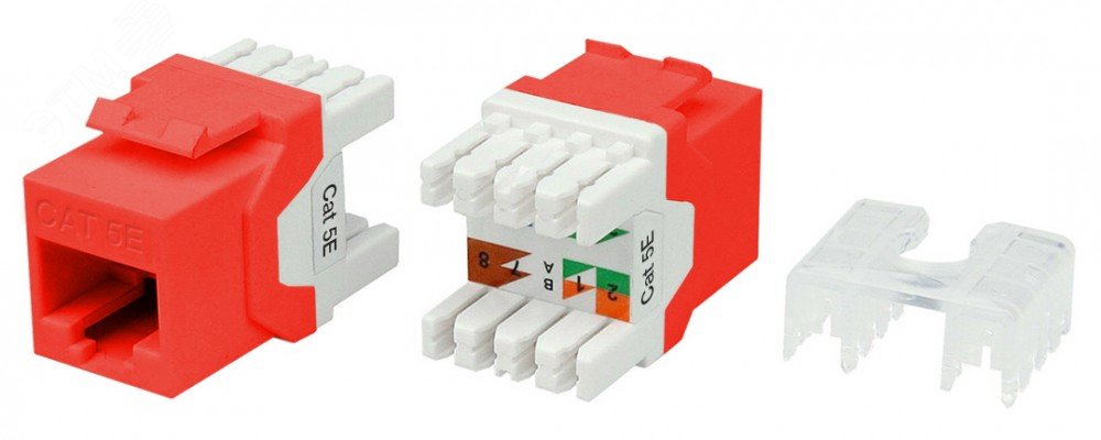 Вставка Keystone Jack RJ-45(8P8C) категория 5e красная
