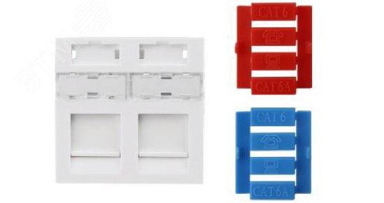 Вставка 45x45 для2х модулей Keystone Jack со штор