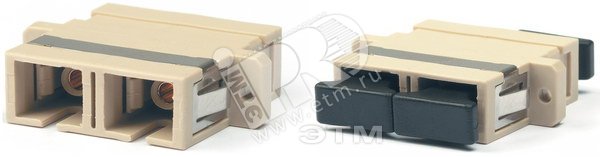 Адаптер оптический проходной SC/APC-SC/APC SM simplex корпус пластиковый зеленый черные колпачки