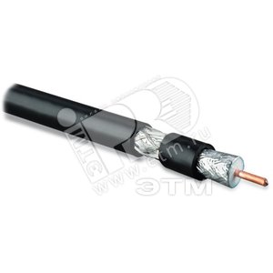 Кабель коаксиальный RG-11. 75 Ом. жила - 14 AWG. черный ПВХ (от -20C дo +80C). общий диаметр 10.16мм. PVC