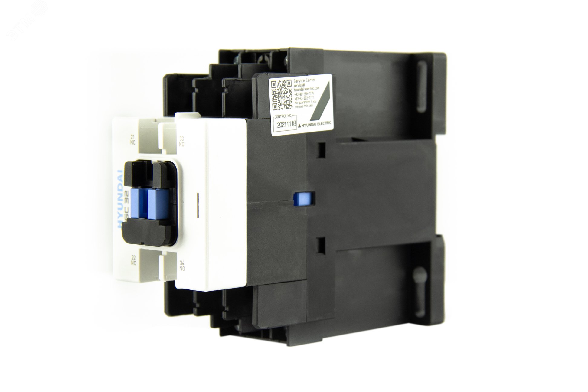 Магнитный контактор HGC32 11NS D024 32А 15 кВт при АС3 (380-440В) кат. 24В DC 1НО+1НЗ