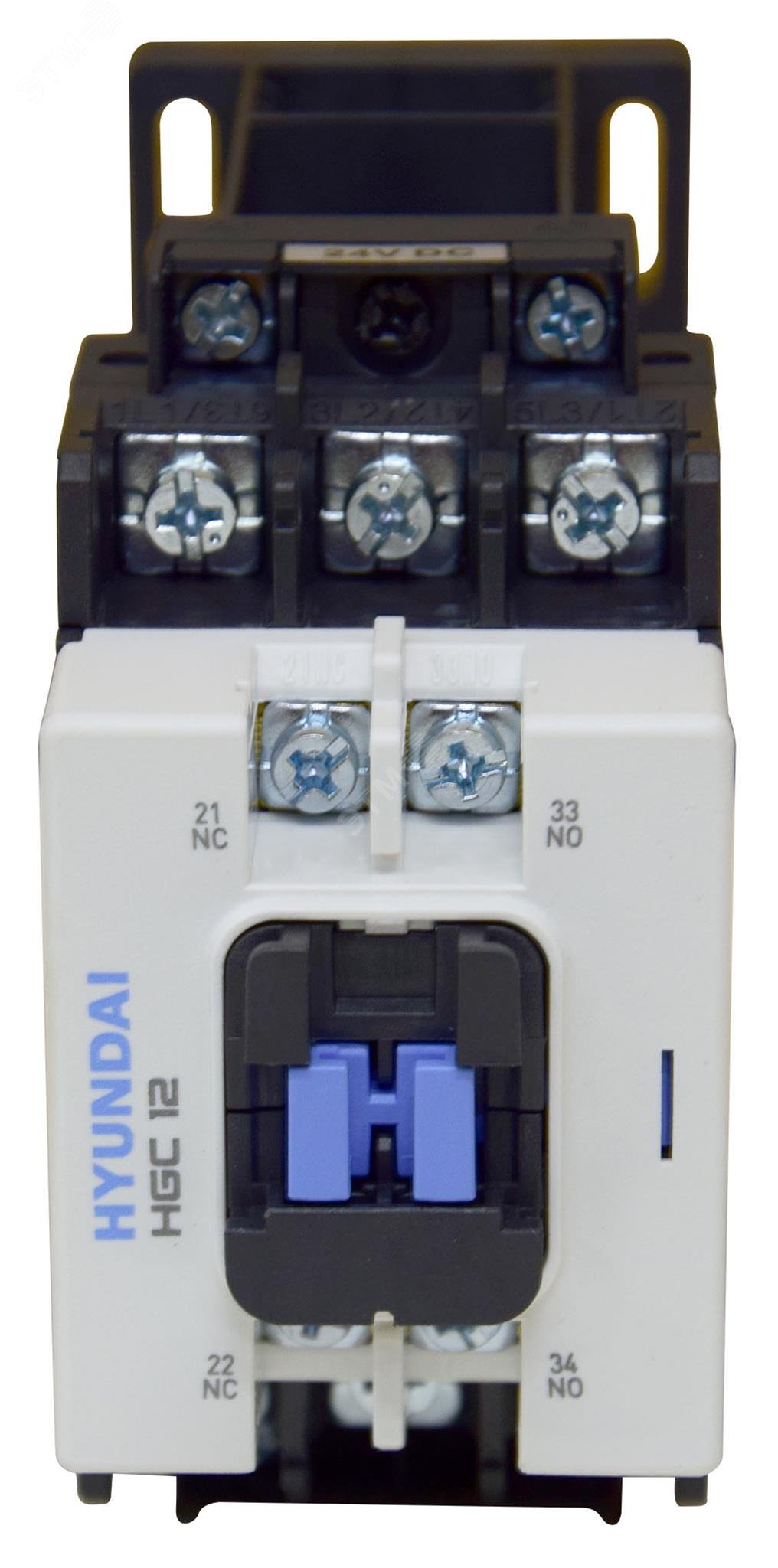 Магнитный контактор HGC12 11NS X220 12А 5.5 квт при АС3 (380-440В) напряжение катушки 220В АC 1НО+1НЗ