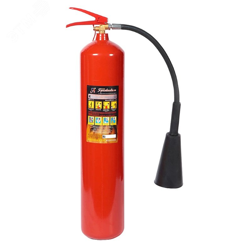 Огнетушитель углекислотный ОУ-55 ВСЕ-01 в сборе   (сварная труба)