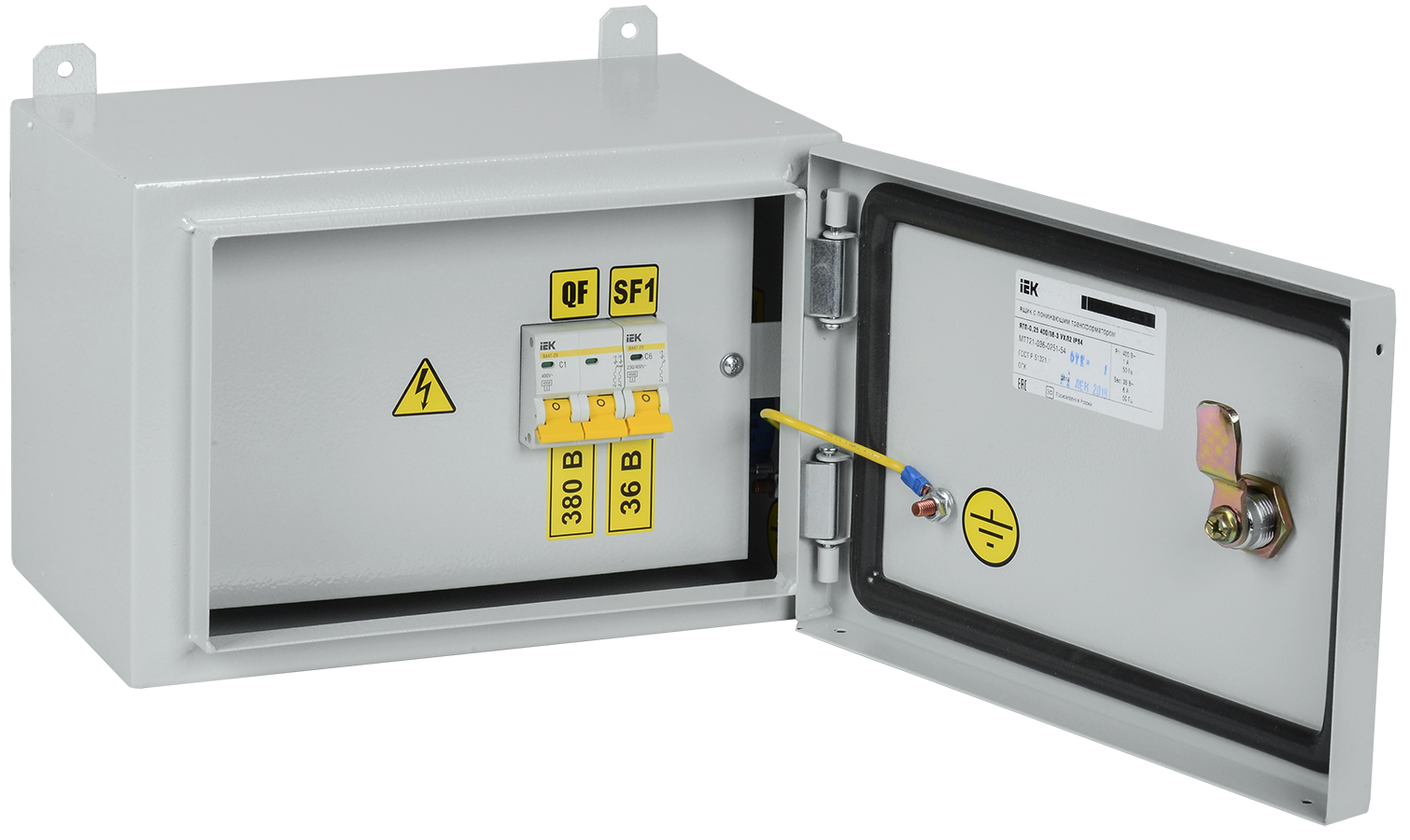 Ящик с понижающим трансформатором ЯТП-0,25 400/36-3 УХЛ2 IP54 IEK