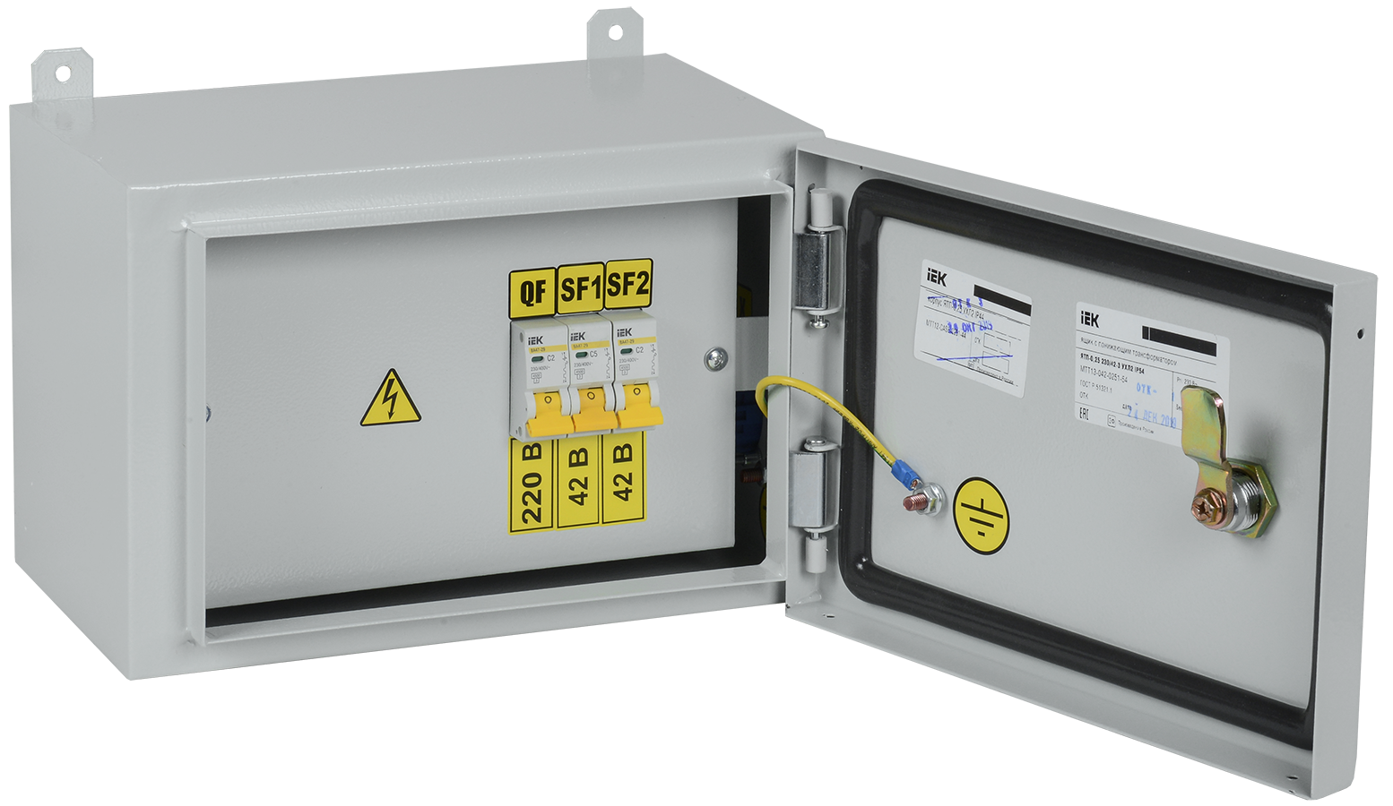 Ящик с понижающим трансформатором ЯТП-0,25 230/42-3 УХЛ2 IP54 IEK