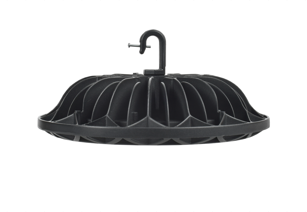 Высокопрочный алюминиевый крюк обеспечивает надежный подвес светильника.