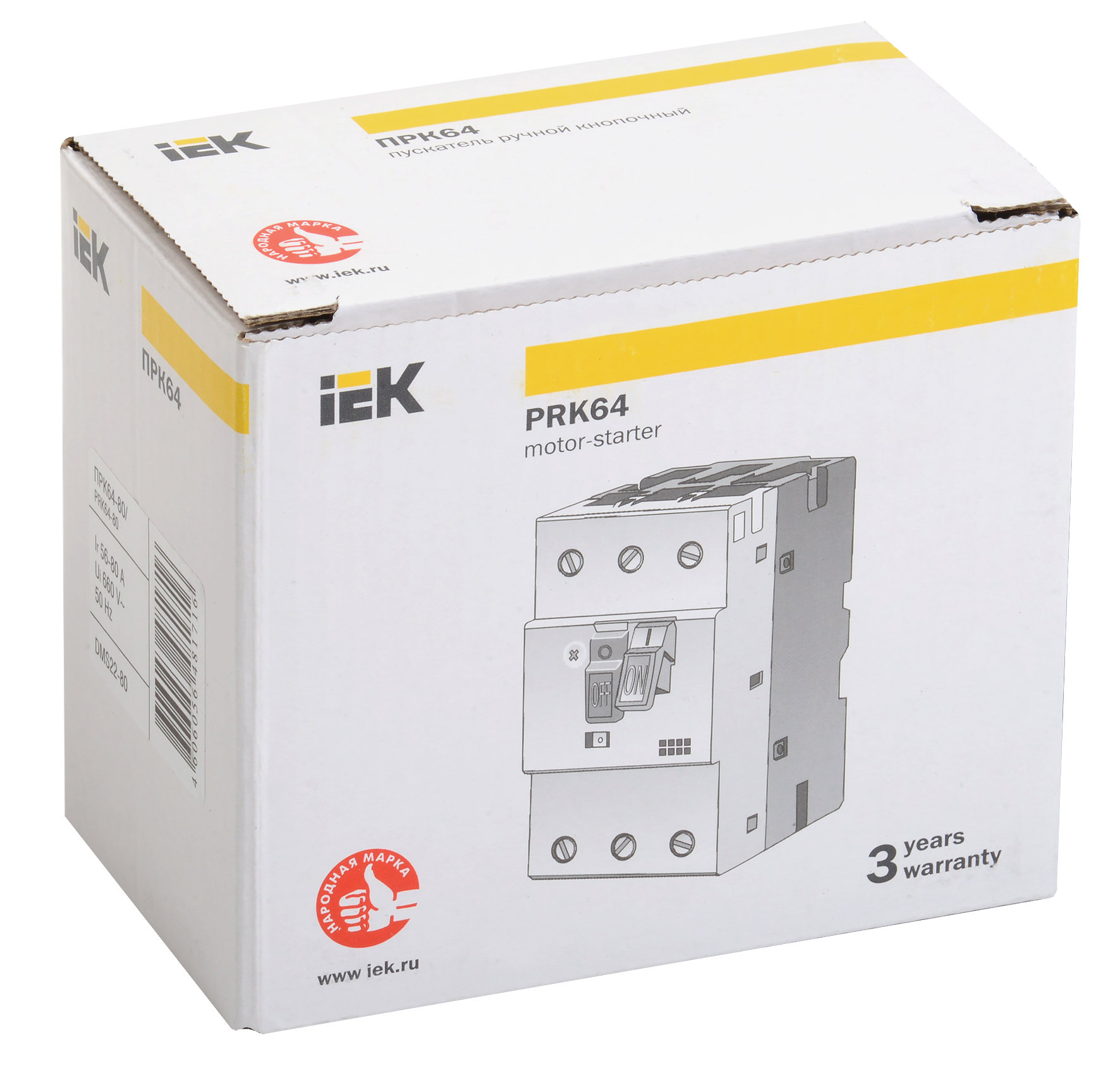 Пускатель ПРК64-80 In=80A Ir=56-80A Ue 660В IEK