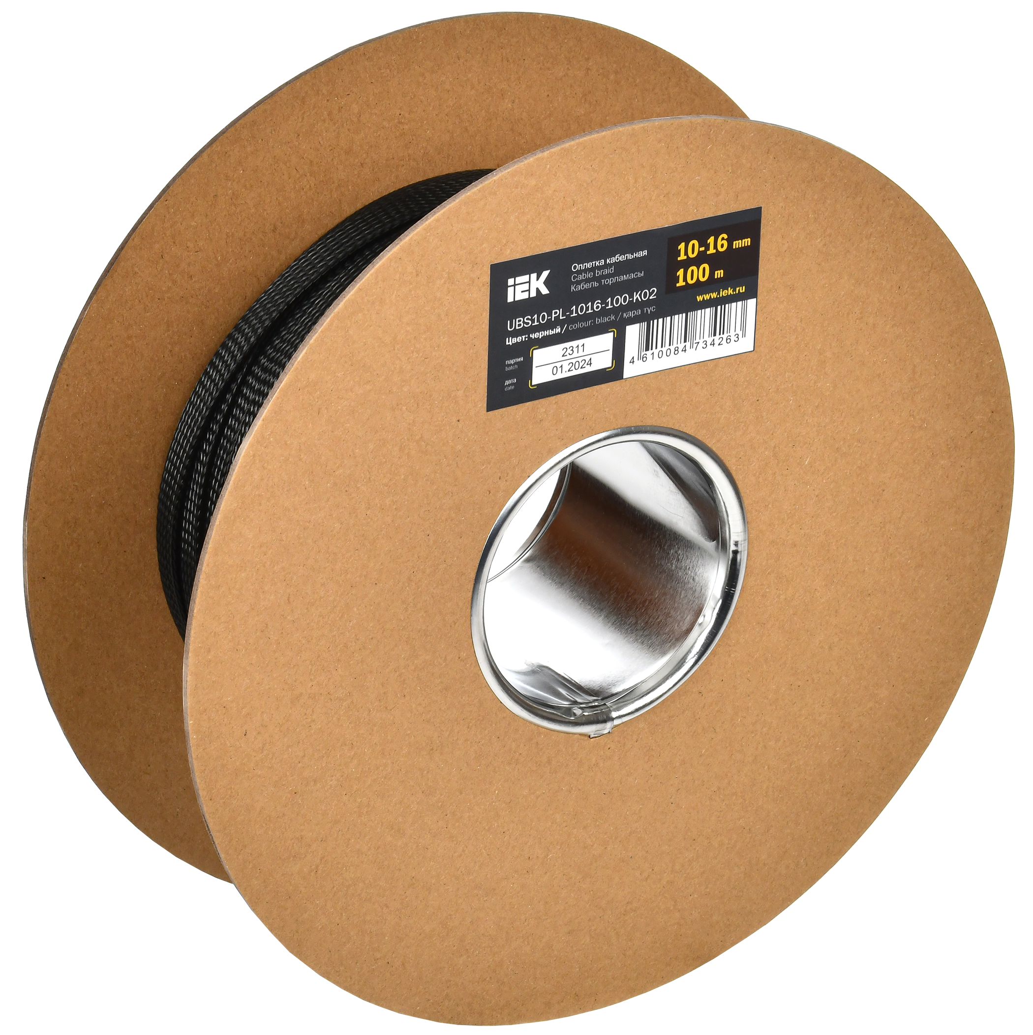 Оплетка кабельная 10-16мм полиэстер 100м черная IEK