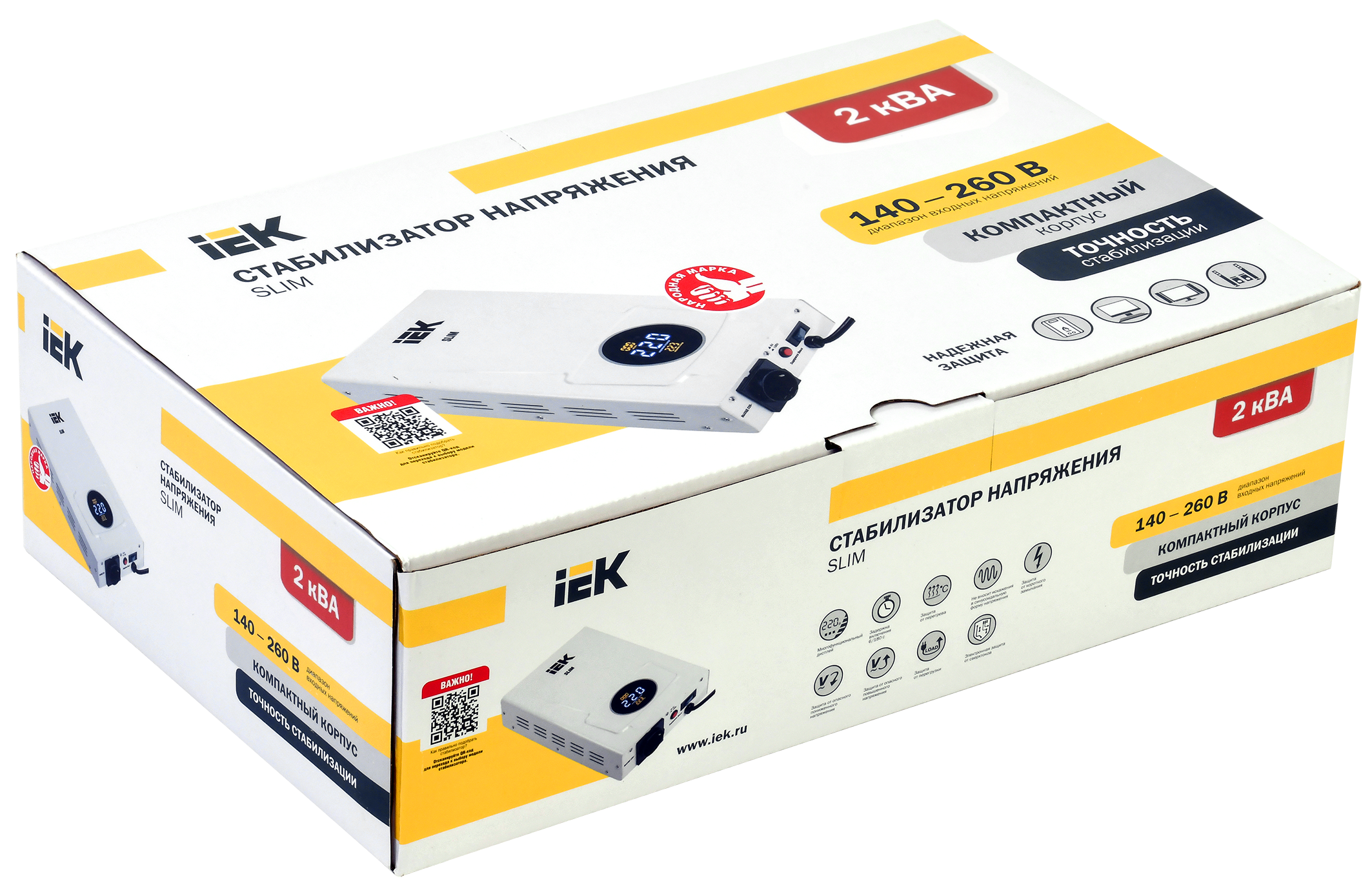 Стабилизатор напряжения настенный SLIM 2кВА IEK