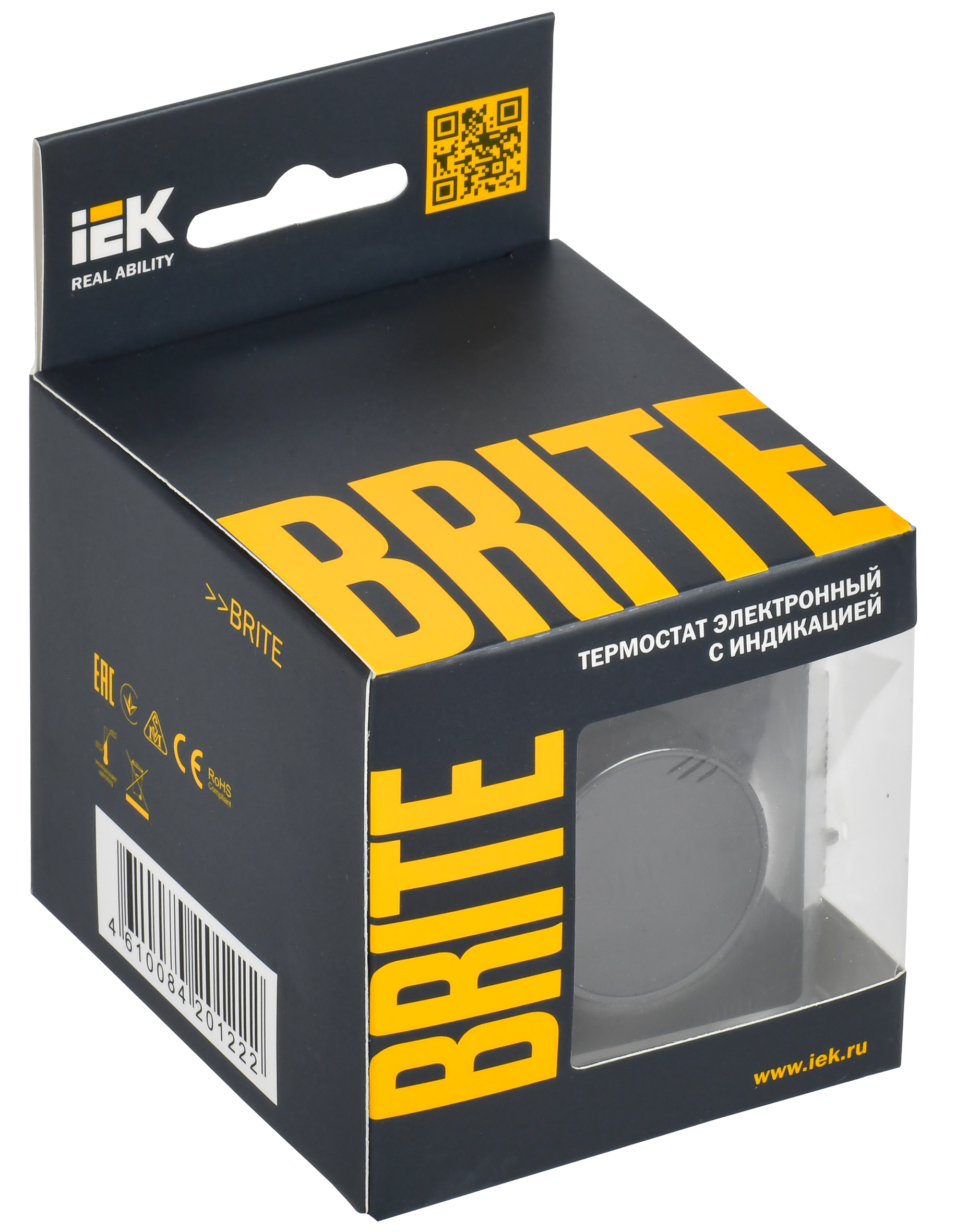 BRITE Термостат электронный с индикацией ТС10-1-БрГ графит IEK