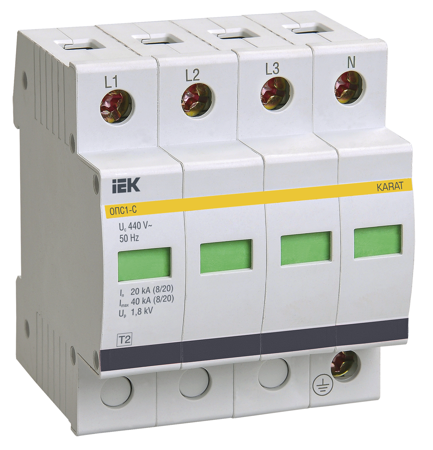 KARAT Ограничитель импульсного перенапряжения ОПС1-C 4P In=20кА Un=400В Im=40кА IEK