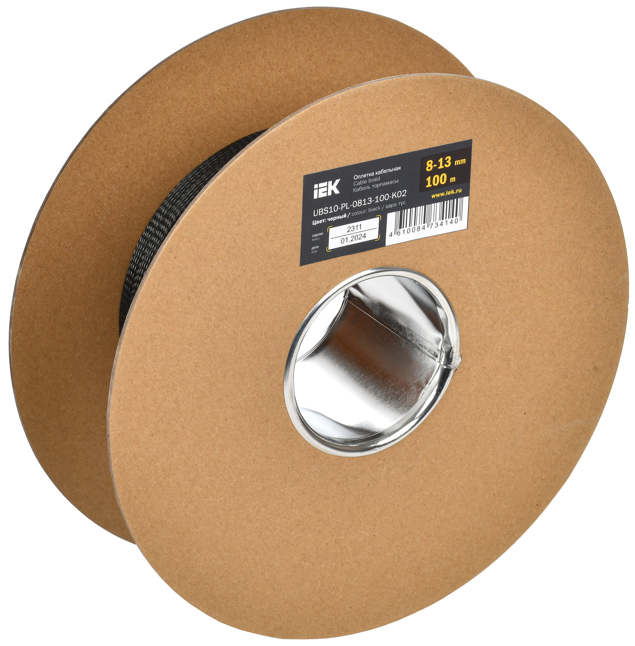 Оплетка кабельная 8-13мм полиэстер 100м черная IEK